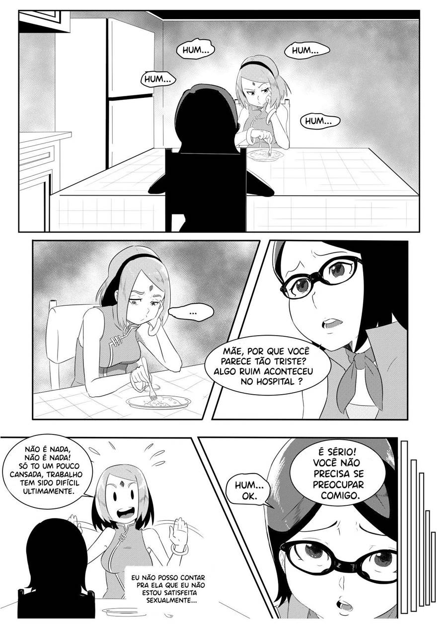Sarada e Sakura mãe filha juntinhas no sexo lesbico - Foto 5