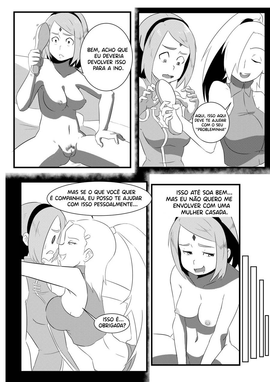 Sarada e Sakura mãe filha juntinhas no sexo lesbico - Foto 4