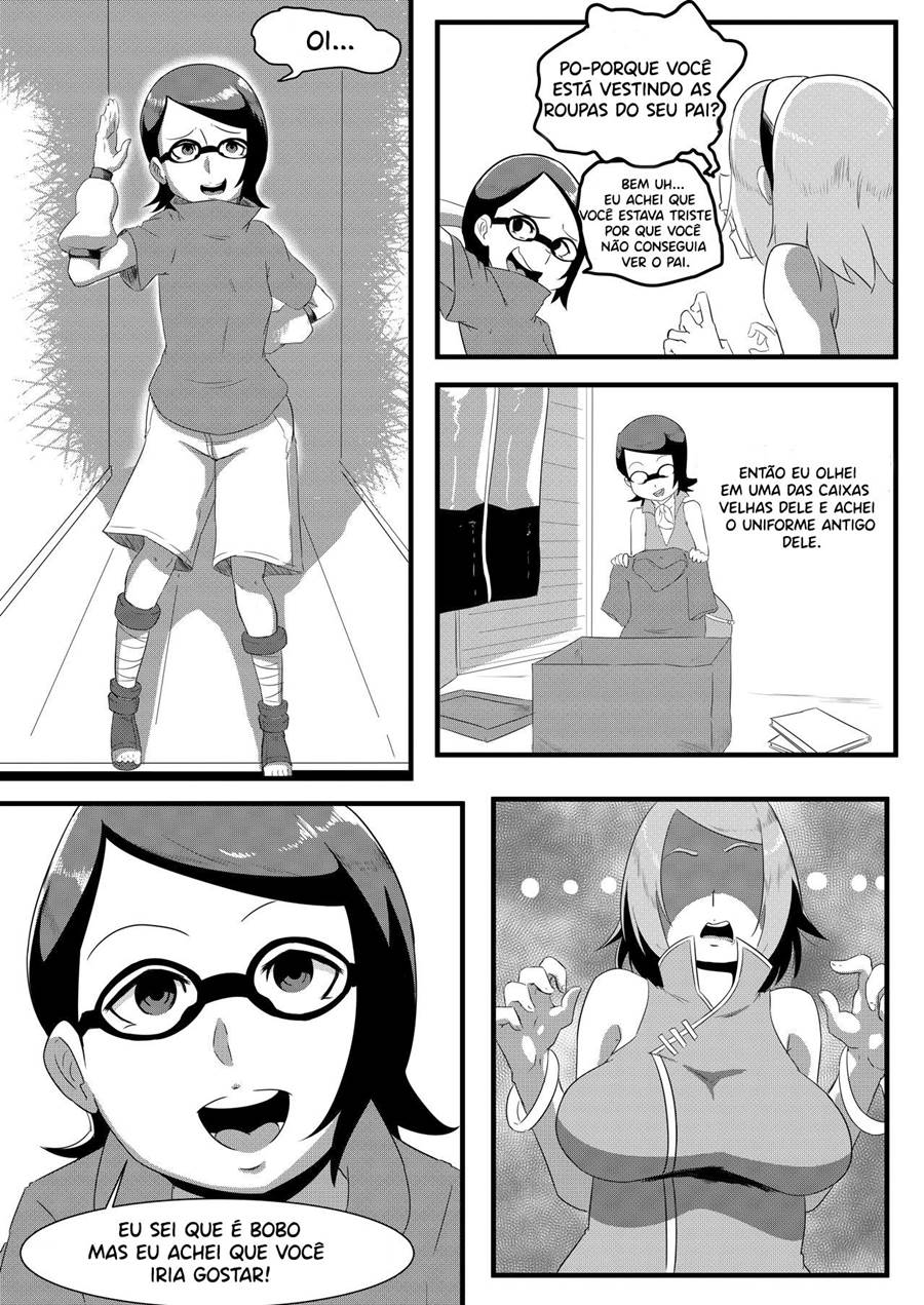Sarada e Sakura mãe filha juntinhas no sexo lesbico - Foto 7
