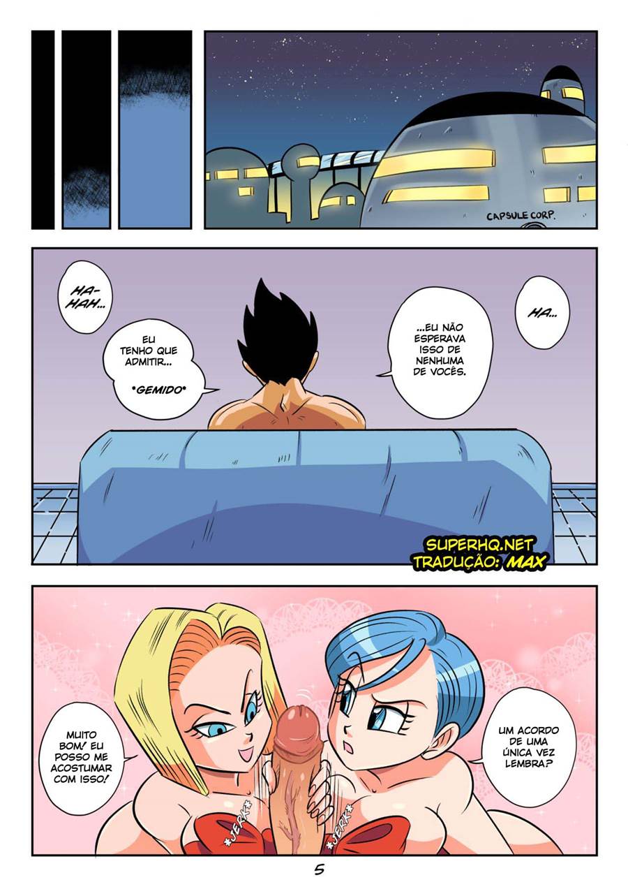 Vegeta dando um trato na Bulma sua esposa, e na Androide 18 ao mesmo tempo - Foto 7
