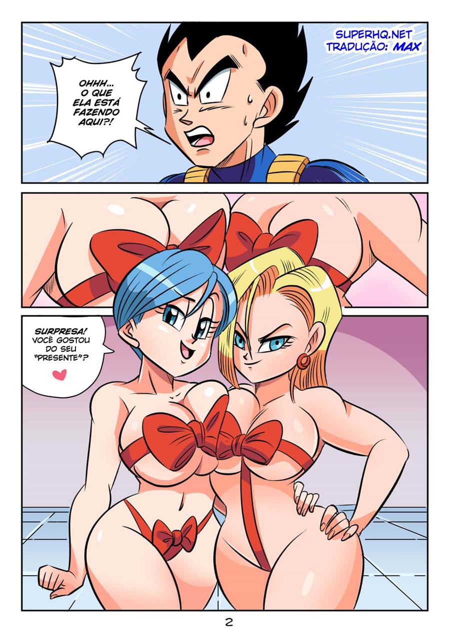 Vegeta dando um trato na Bulma sua esposa, e na Androide 18 ao mesmo tempo - Foto 4